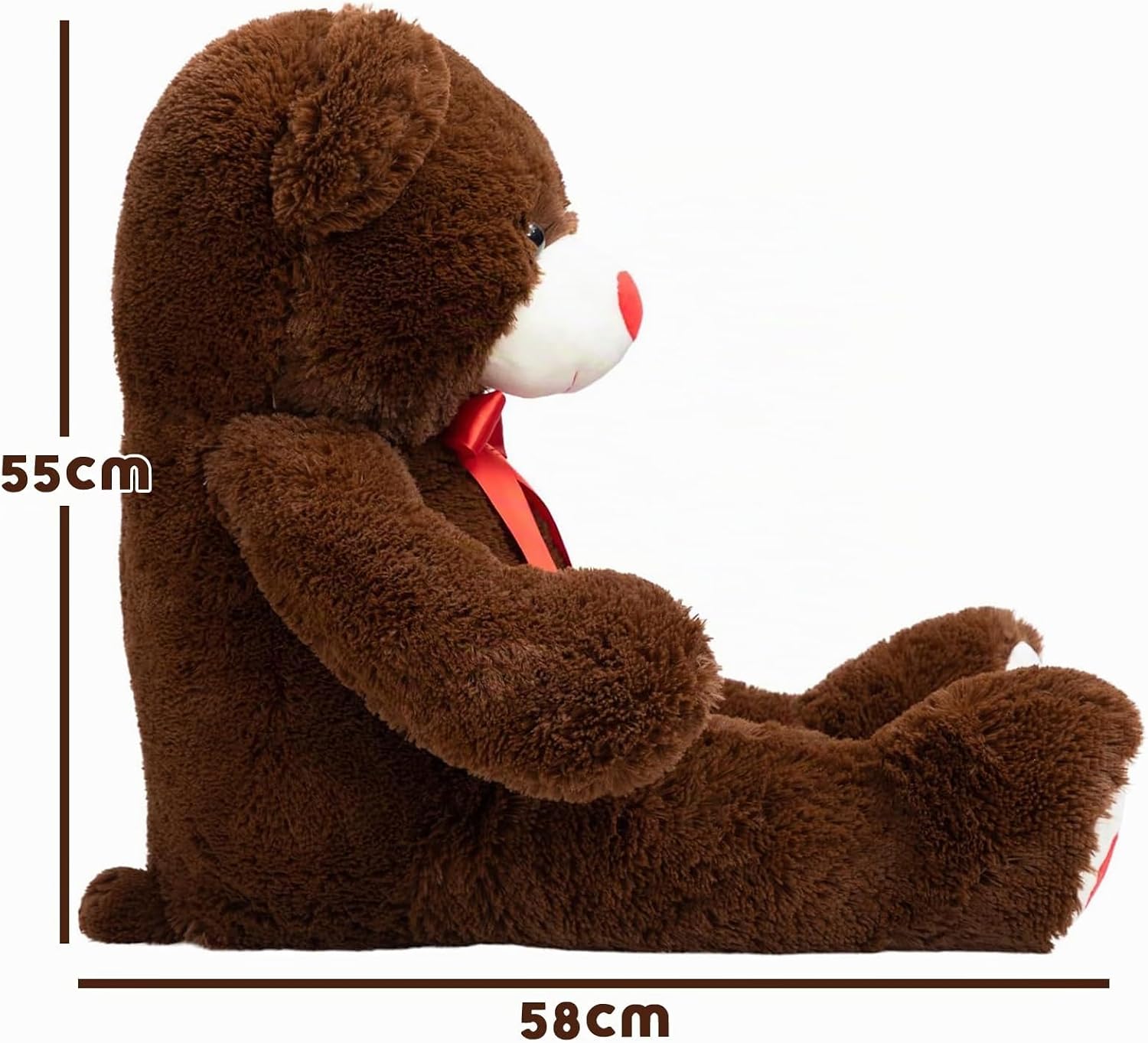 Thumbnail 6 de BEJOY Ours en peluche 91 cm – grand ours avec cœur rouge, doux et câlin