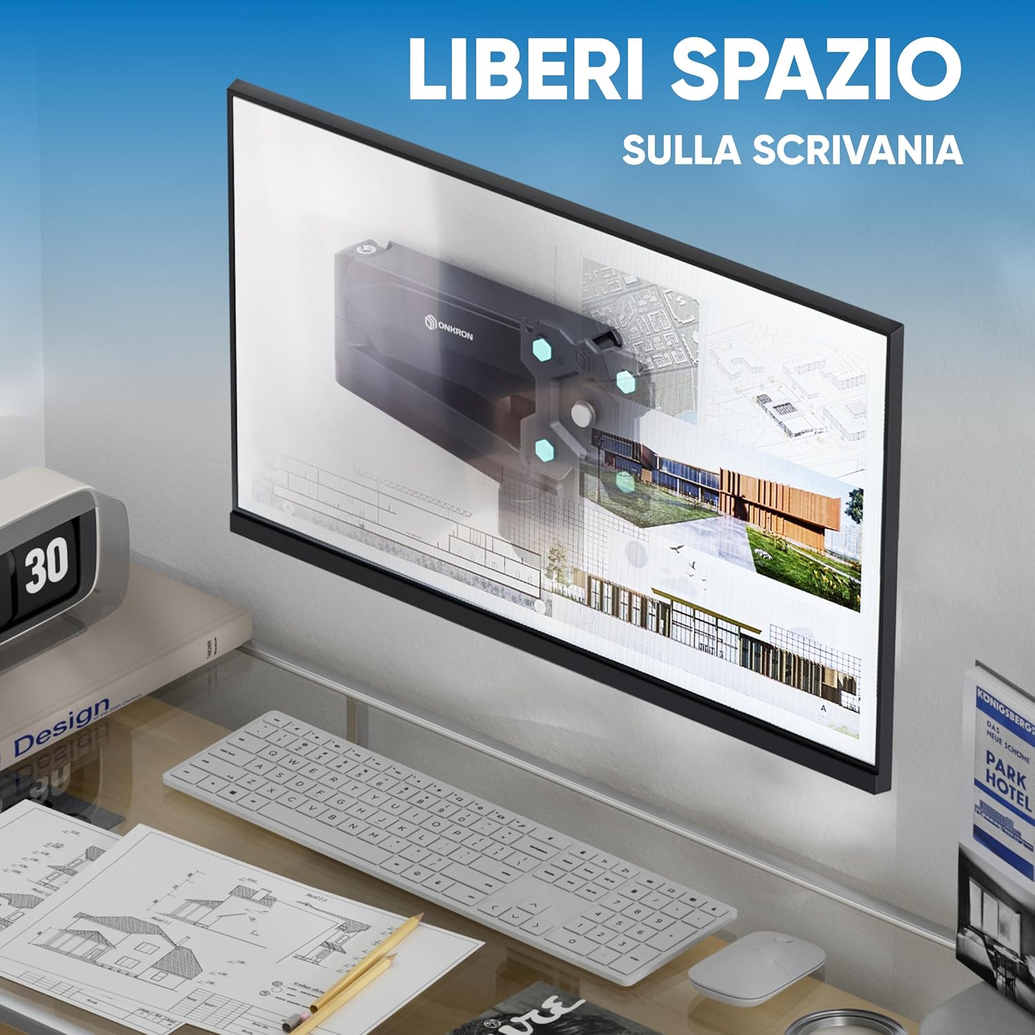 Thumbnail 5 de ONKRON G150-B Supporto TV a parete girevole e inclinabile da 13 a 34 pollici (VESA 75x75/100x100) fino a 8 kg