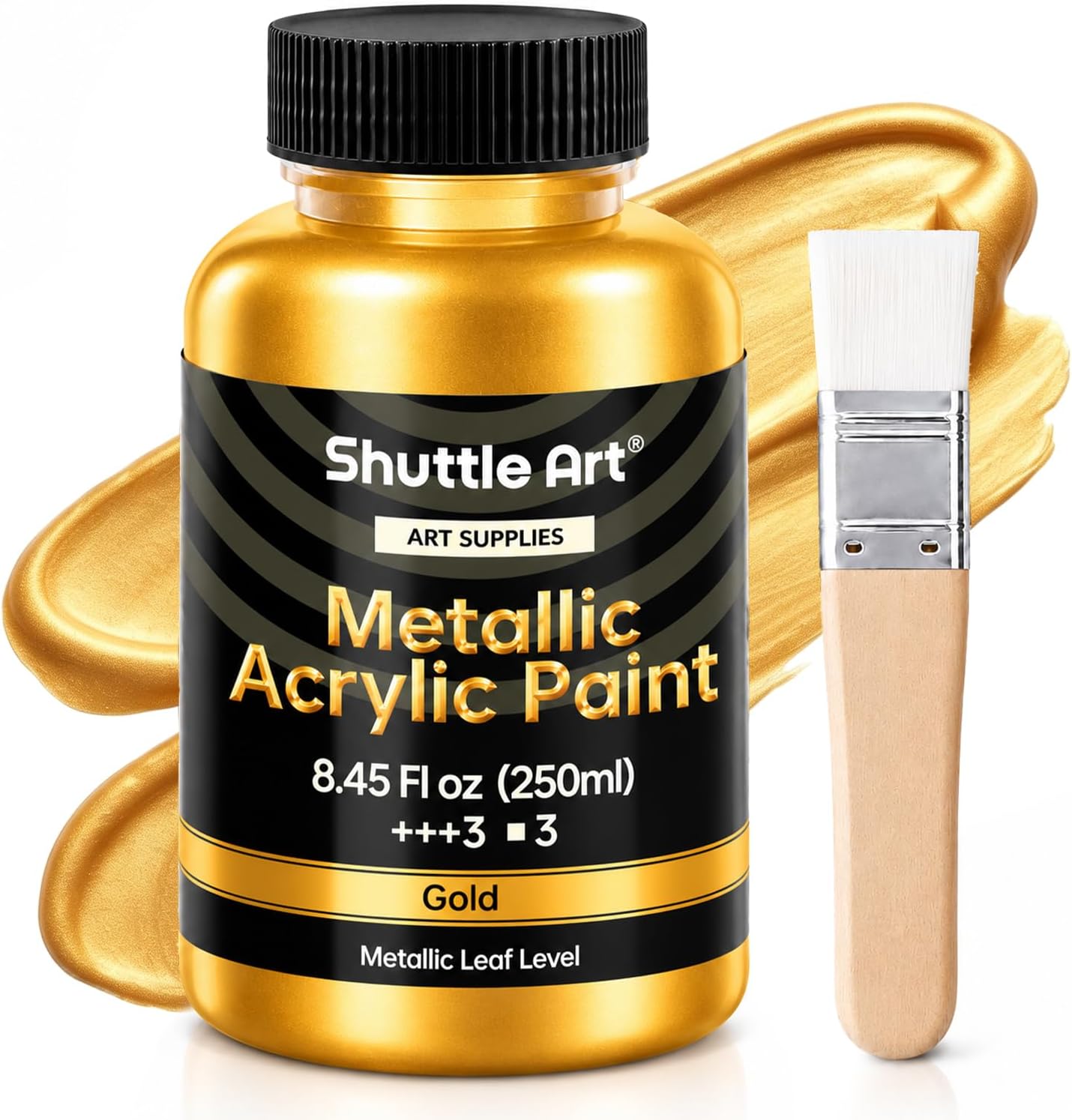 Detalle de Shuttle Art Metallic Gold Acrylic Paint, 250 ml