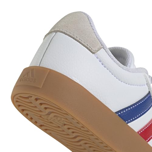 Detalle de adidas Unisex Kinder Vl Court 3.0 Shoes – FTWR White/Team Royal Blue/Better Scarlet