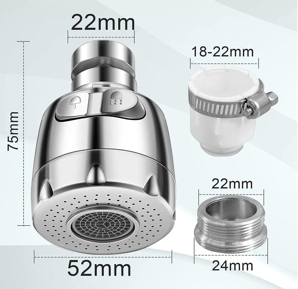 Thumbnail 4 de Vinabo Filtro Rubinetto — robinet à bascule pivotant 360°, mousseur, économie d’eau, 2 modes