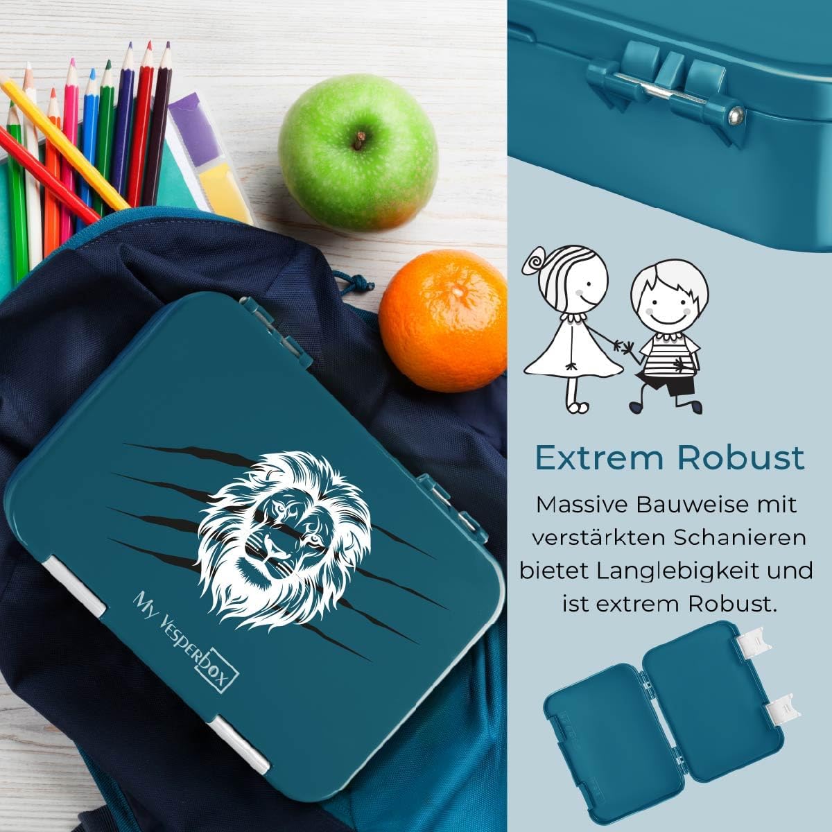 Thumbnail 2 de My Vesperbox® Brotdose für Kinder mit Fächern [LEN] – Bento Box mit Trennfächern