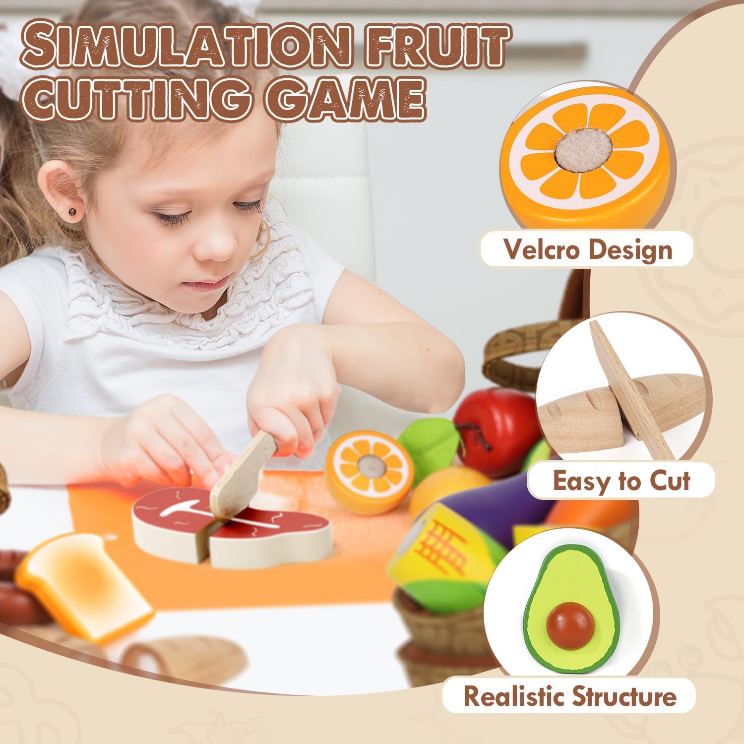 Thumbnail 4 de Lehoo Castle Wooden Play Food Set for Toddlers ๐