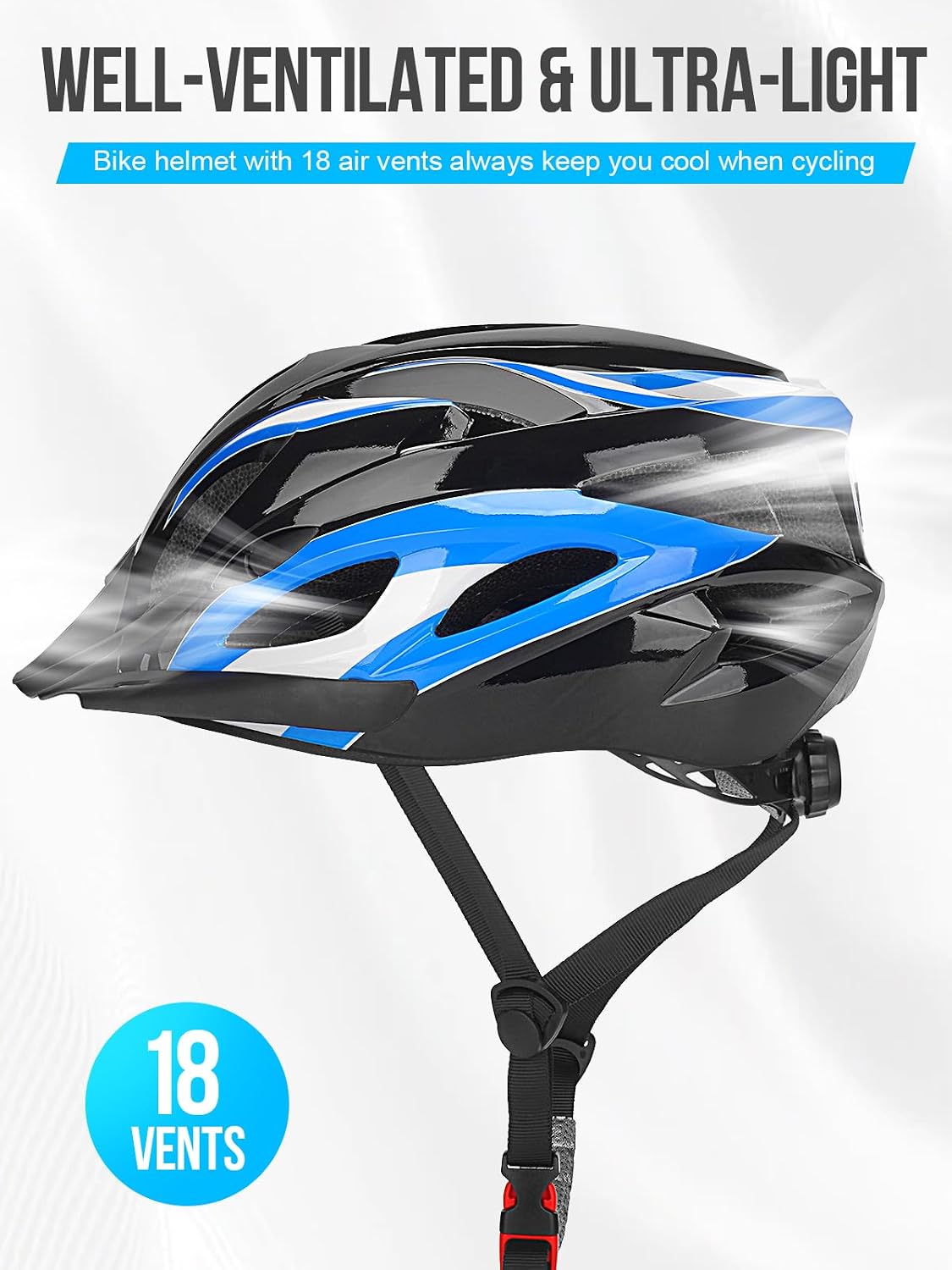 Detalle de Fahrradhelm Erwachsene mit Licht – Cityhelm Urban Verstellbarer Unisex 57–62 cm
