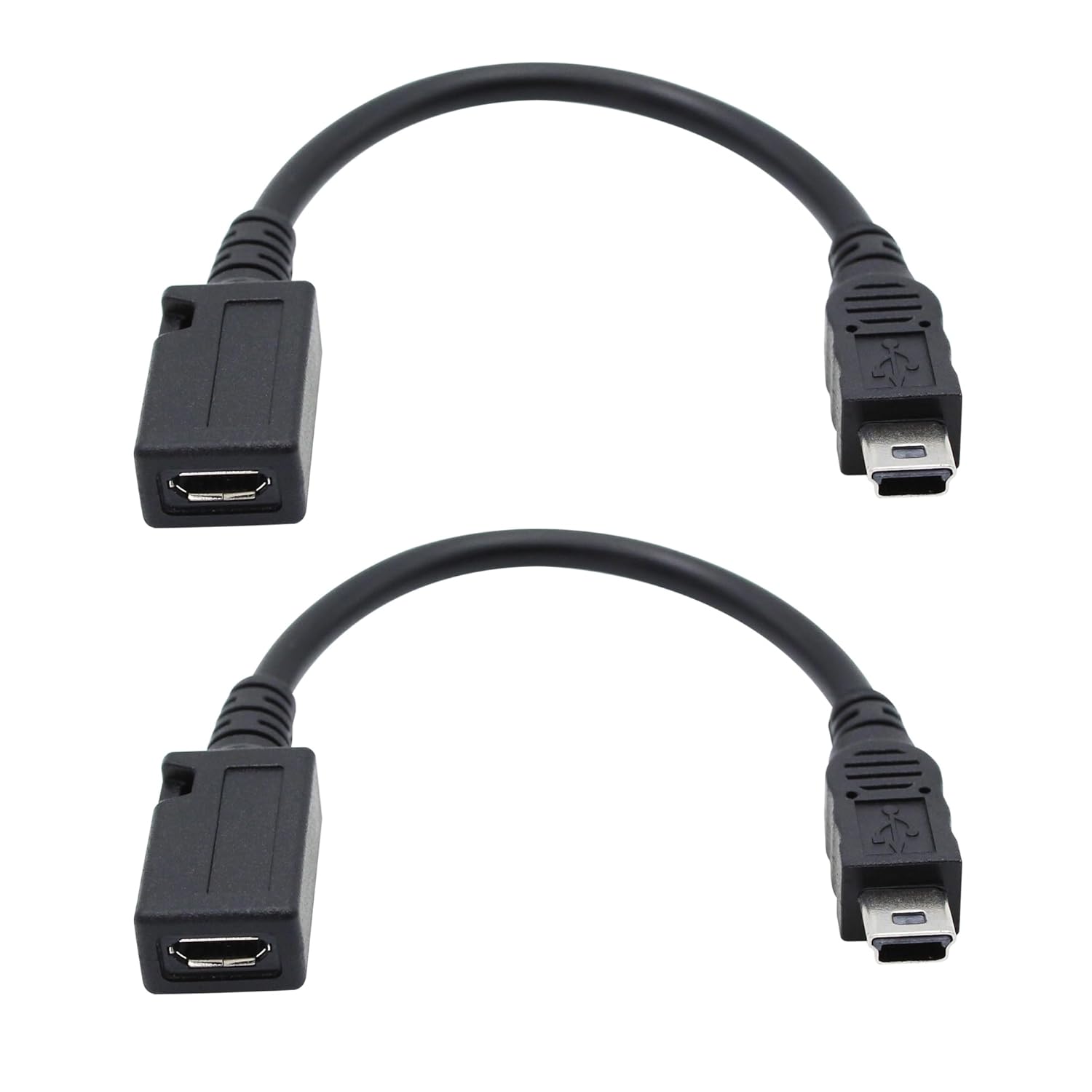 Detalle de Xilaghy Mini USB to Micro USB Adapter Cable (14cm) – 2 Pack