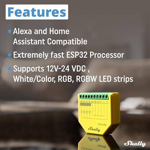 Detalle de Shelly Plus RGBW PM – Controlador LED Wi-Fi y Bluetooth 🌈
