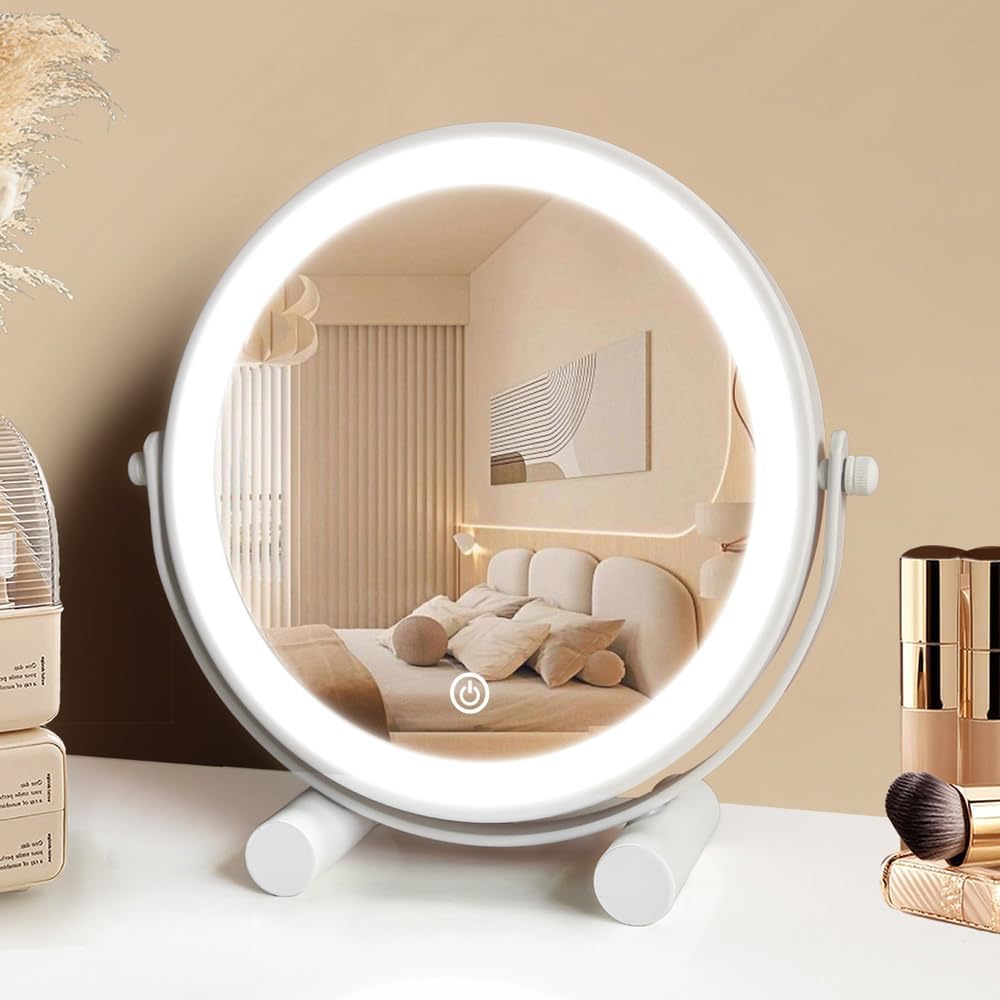 Thumbnail 4 de YEKKOPT 8-Inch Lighted Vanity Mirror, 30 LEDs, Dimmable, 360° Rotation