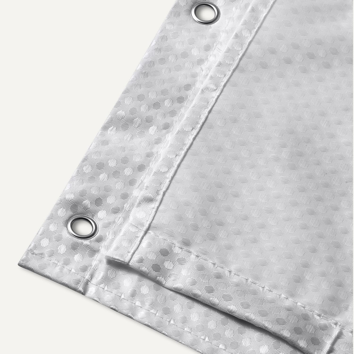 Detalle de Rideau de Douche Amazon Basics en Polyester – Style Moderne, 183 x 183 cm, Blanc