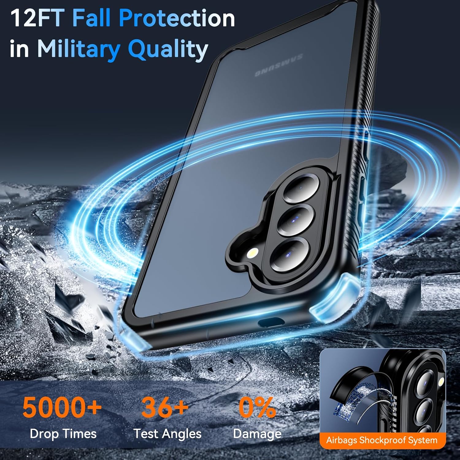 Detalle 1 de OWKEY Coque Galaxy A57 5G 360° TPU Noir