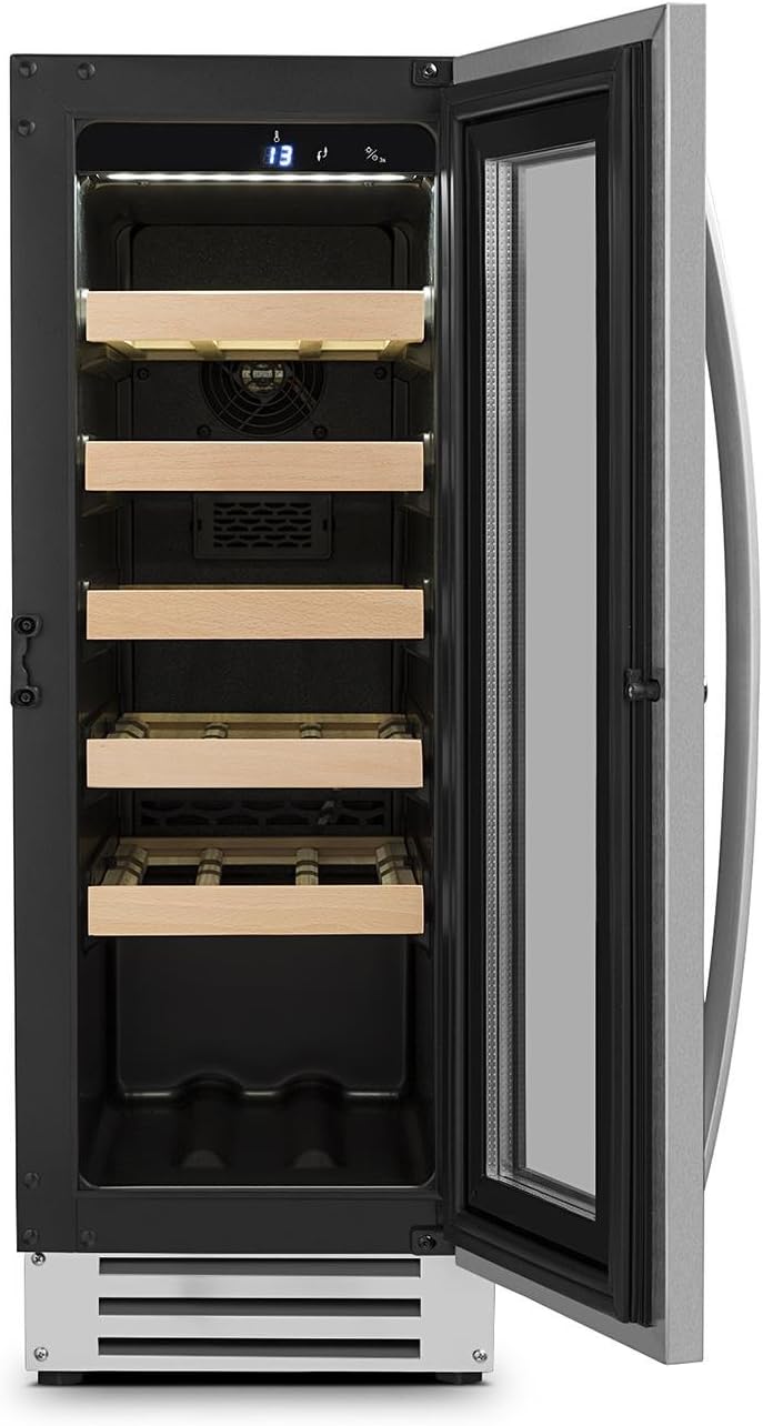 Detalle de Klarstein Vinovilla 10032037 – chłodziarka do wina 50 l, 20 butelek, ochrona UV