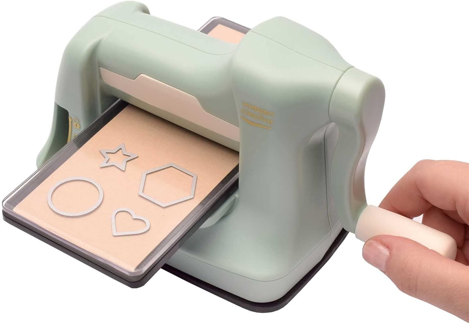 Detalle de Vaessen Creative Machine de Découpe et de Gaufrage Cut Easy Mini 7,5 cm – Vert Menthe