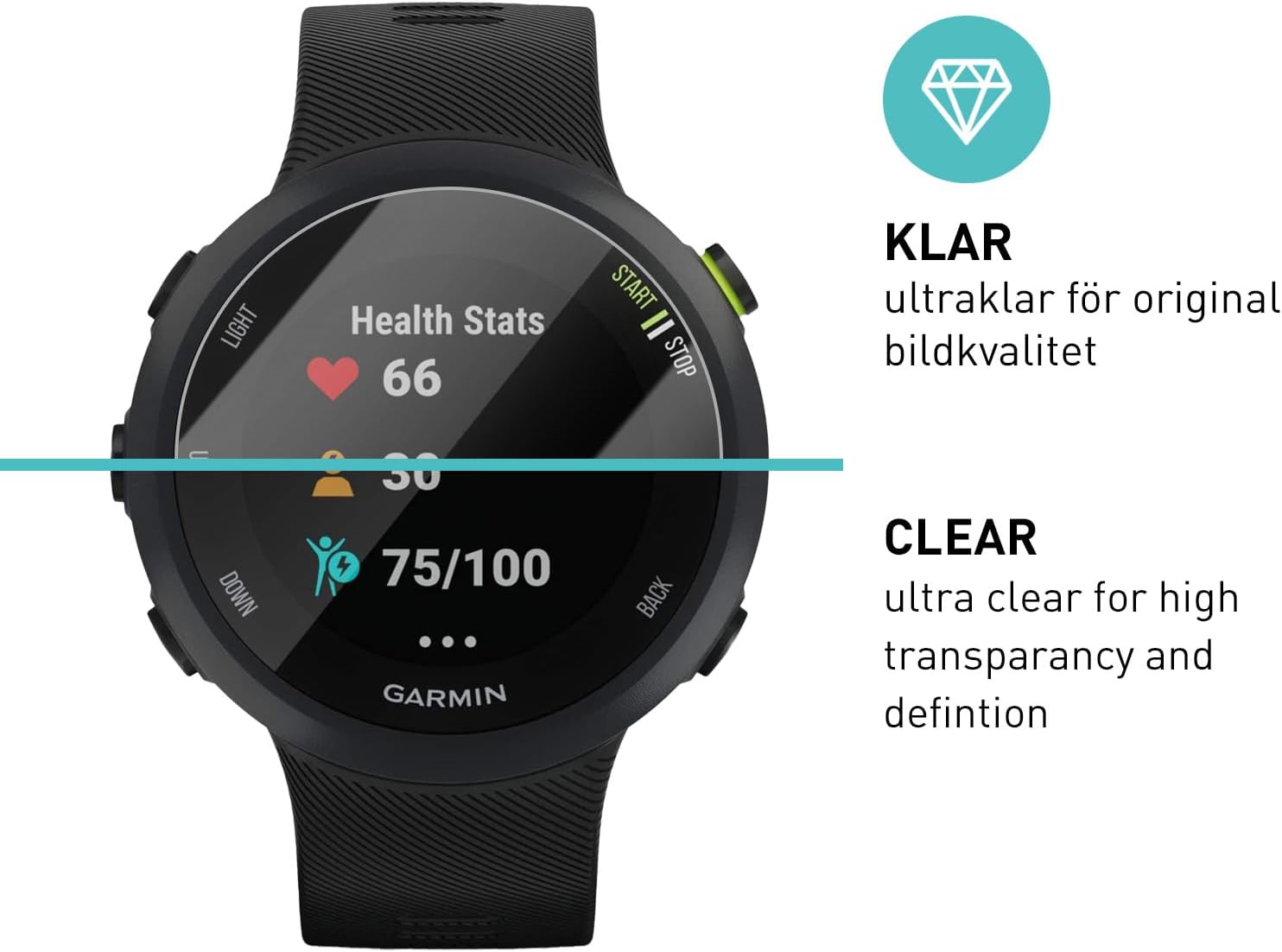 Thumbnail 1 de smartect skärmskydd för Garmin Forerunner 45/45s/55, 0,3 mm härdat glas, 9H