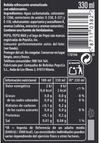 Detalle 2 de Pepsi Zero pack 10.5 L 🥤
