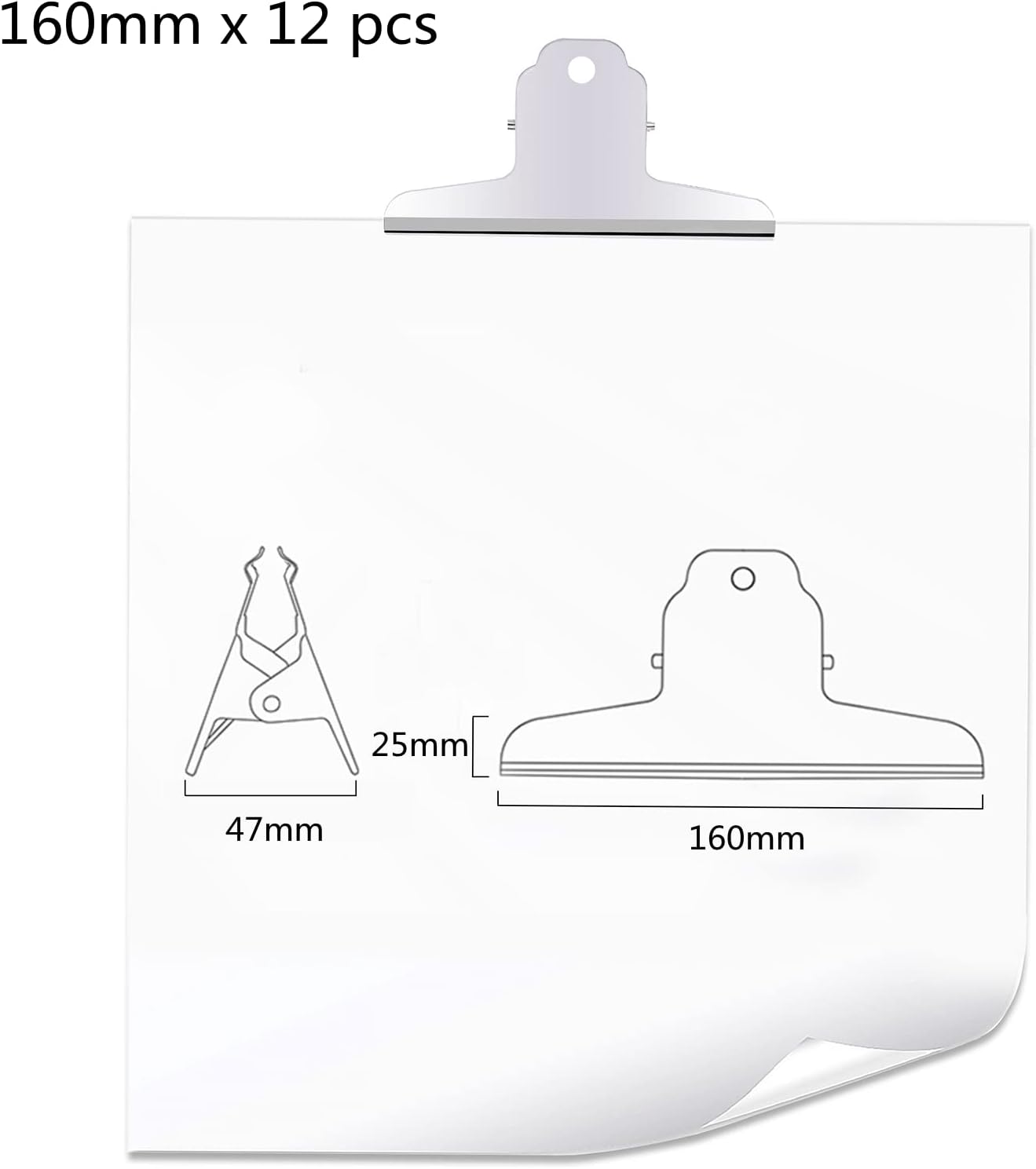 Thumbnail 1 de GUOKOFF Bulldogge Clips 160 mm 12 Stück