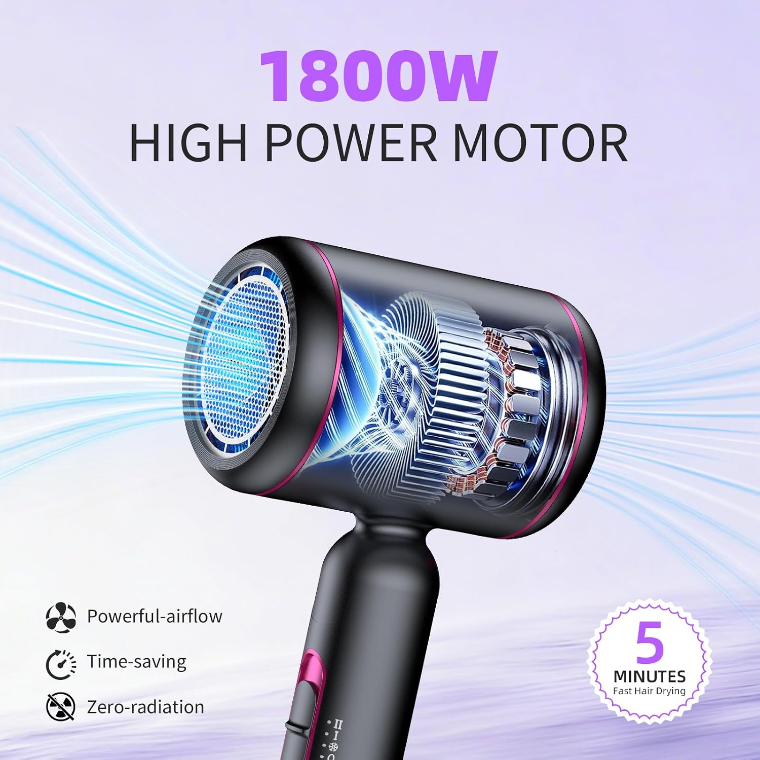Thumbnail 2 de 1800W Foldable Travel Hair Dryer