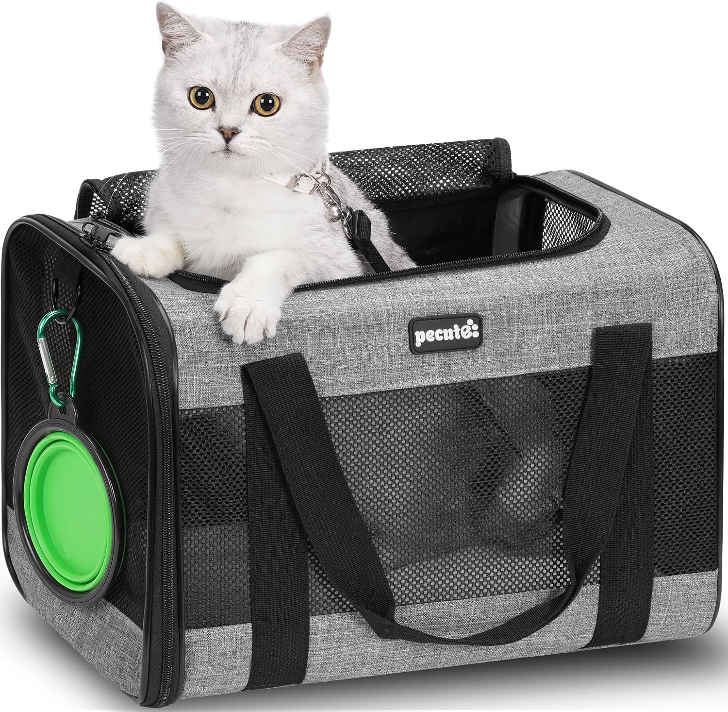 Detalle de pecute Pet Carrier Bag for Pets 5kg Grey