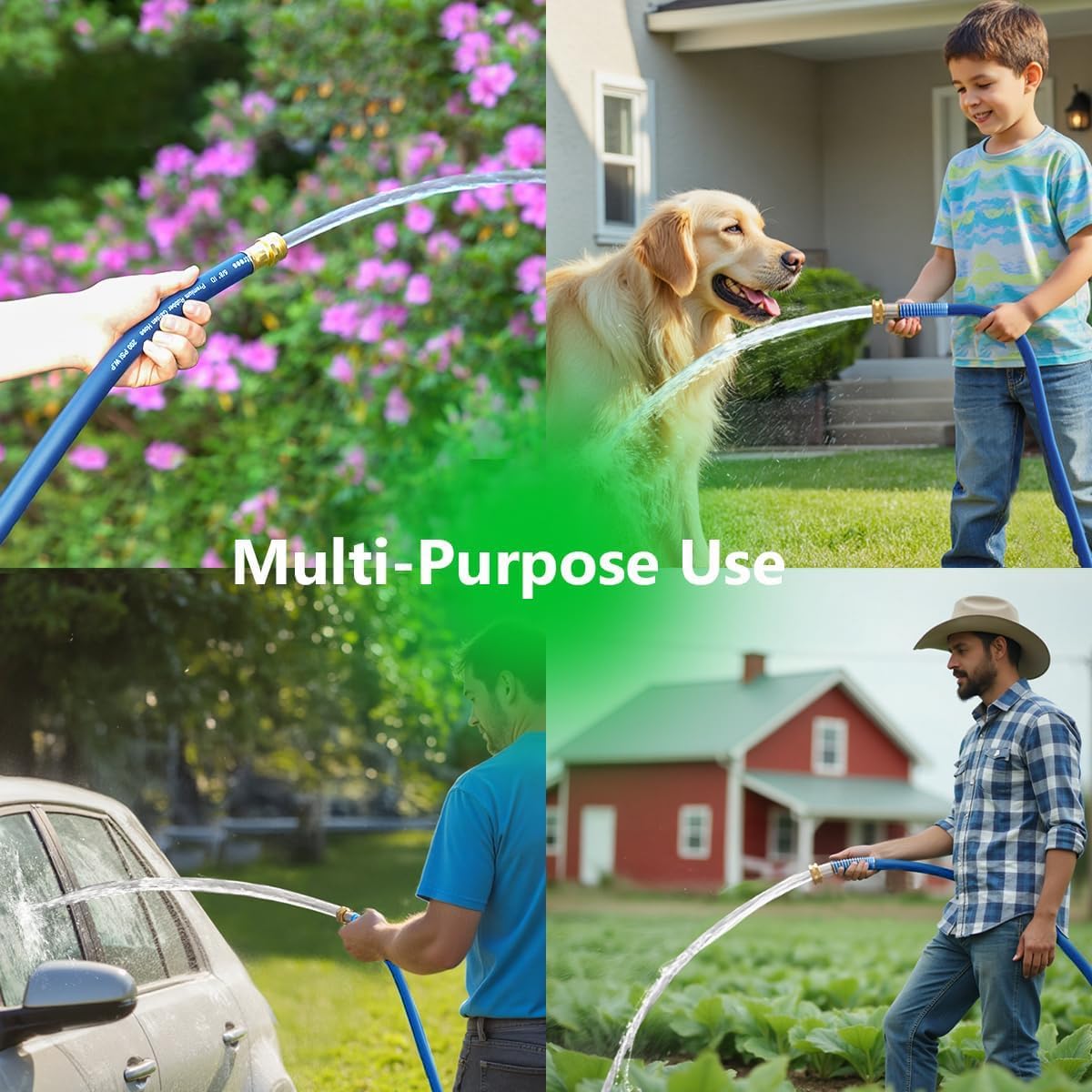 Thumbnail 6 de Guitrees 75FT 5/8 Rubber Garden Hose, 200 PSI, Five-Layer Braiding