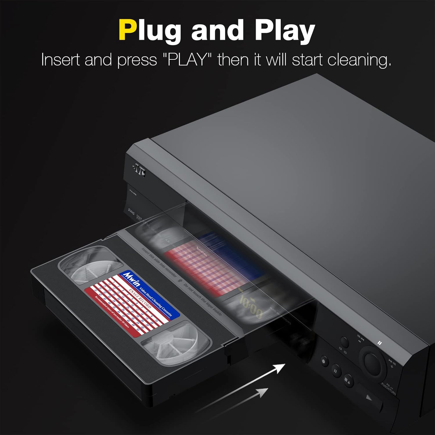 Thumbnail 1 de Mwin VHS Video Head Cleaner: pulitore a secco riutilizzabile per VHS/VCR, 50 utilizzi