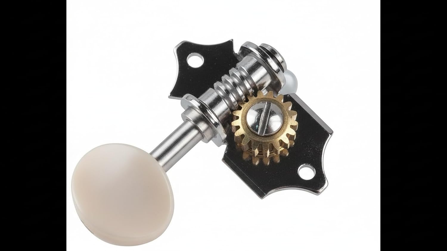 Detalle de Golden Gate F-2215 Vintage Acoustic Guitar Tuners, Nickel 3+3 Open-Gear