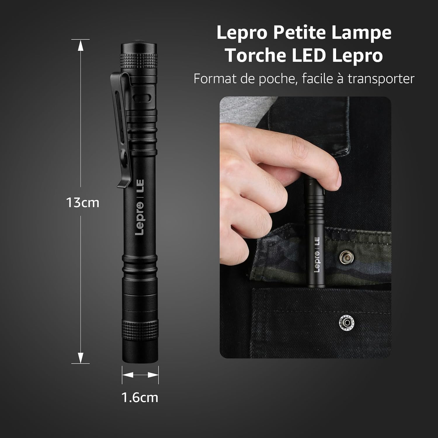 Thumbnail 2 de Lepro Mini Lampe Torche LED 13 cm