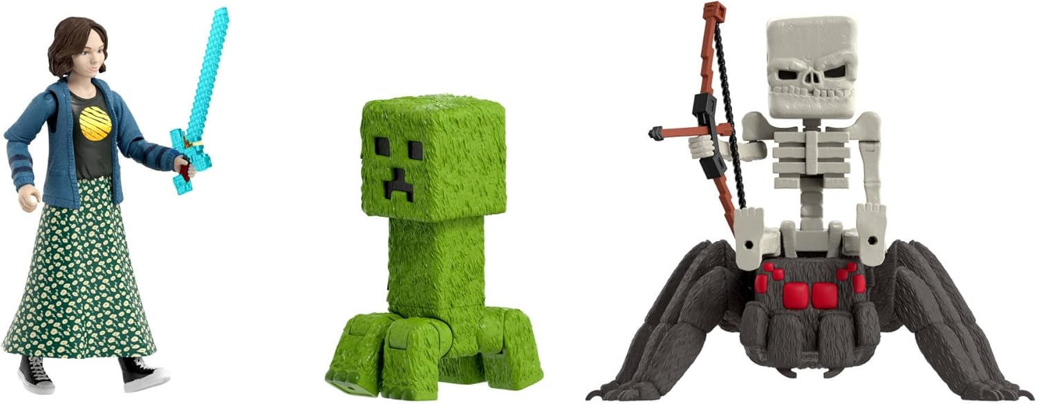 Thumbnail 5 de Coffret Mattel Minecraft « Rencontres à la Surface » avec 4 figurines articulées et 3 accessoires (JFR70)
