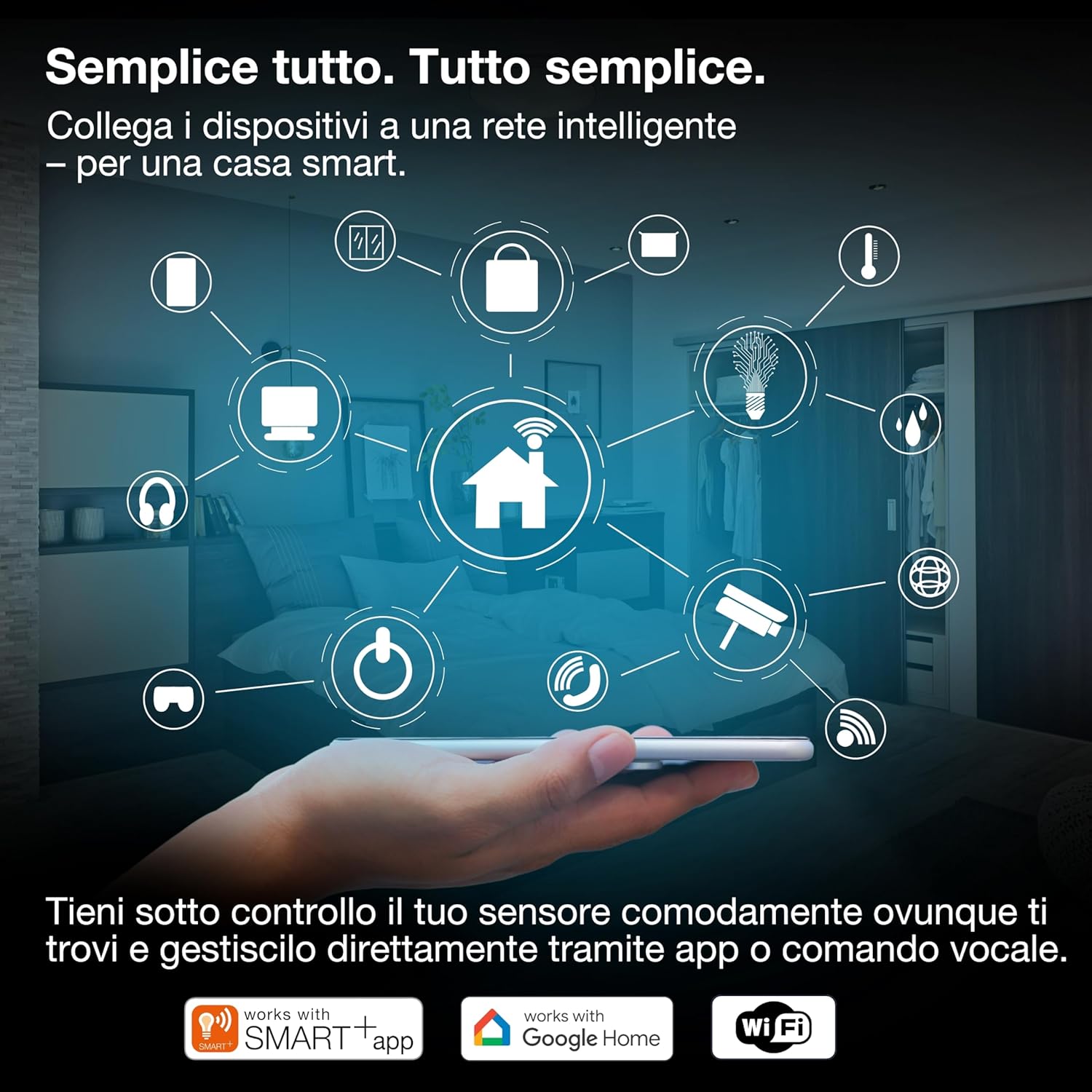 Thumbnail 5 de OSRAM SMART+ Rilevatore di acqua WiFi bianco (IP20, 69 mm) con allarme e app SMART+