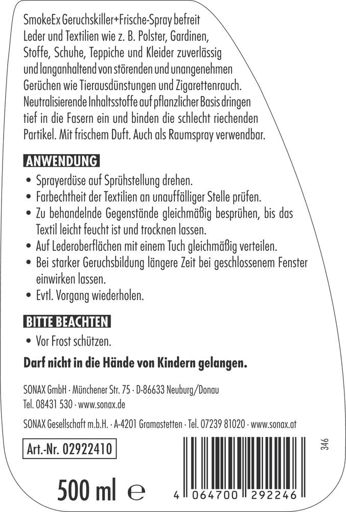 Detalle 2 de SONAX SmokeEx 500 ml Geruchskiller