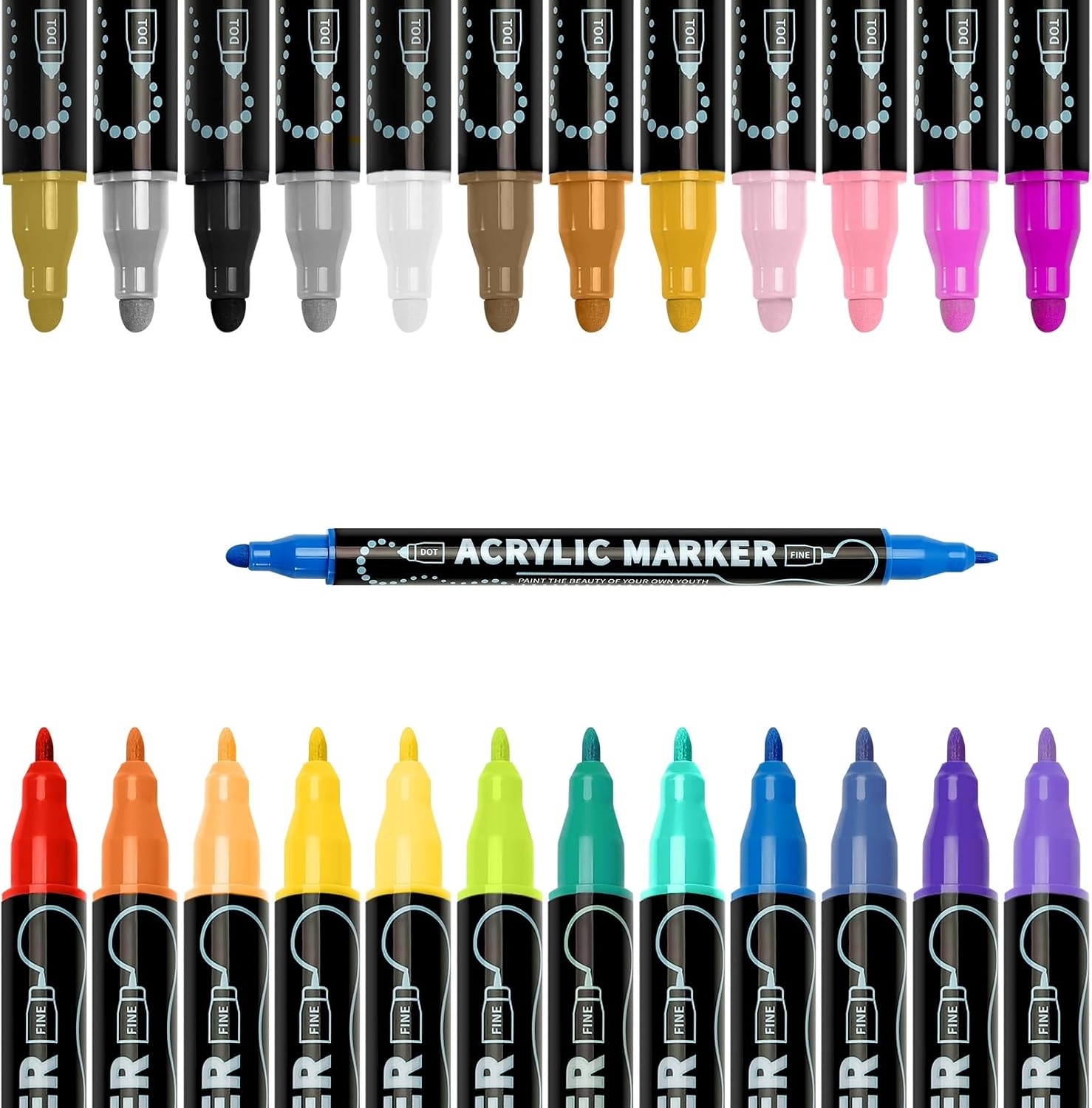 Thumbnail 6 de Lamitocs 60 colori pennarelli acrilici doppia punta 🎨