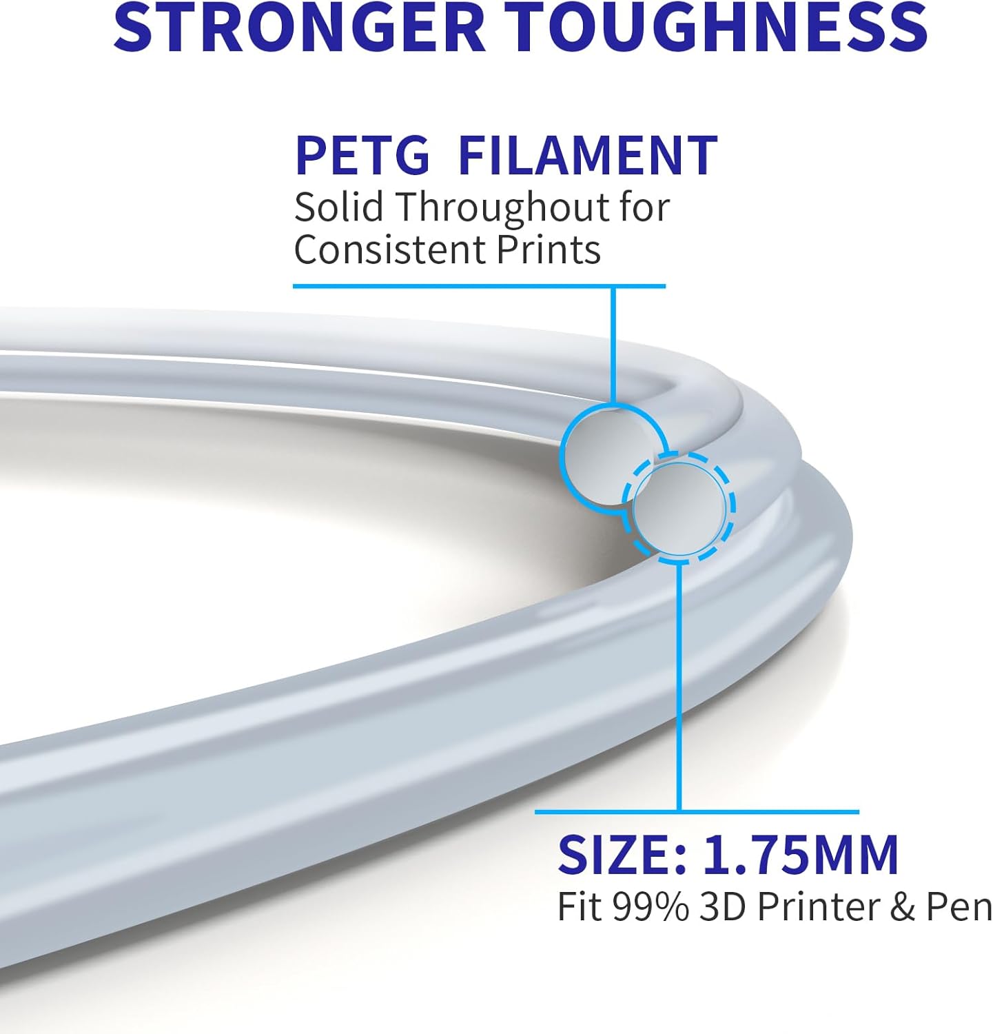 Thumbnail 3 de GEEETECH PETG Filament 1,75 mm (1 kg) grau mit Maßgenauigkeit ± 0,02 mm für FDM-Drucker