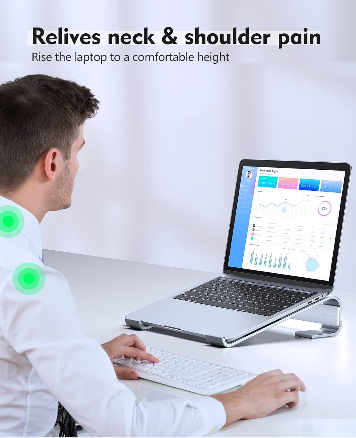 Detalle 2 de Soqool Laptop Ständer Ergonomisch 10–17 Zoll