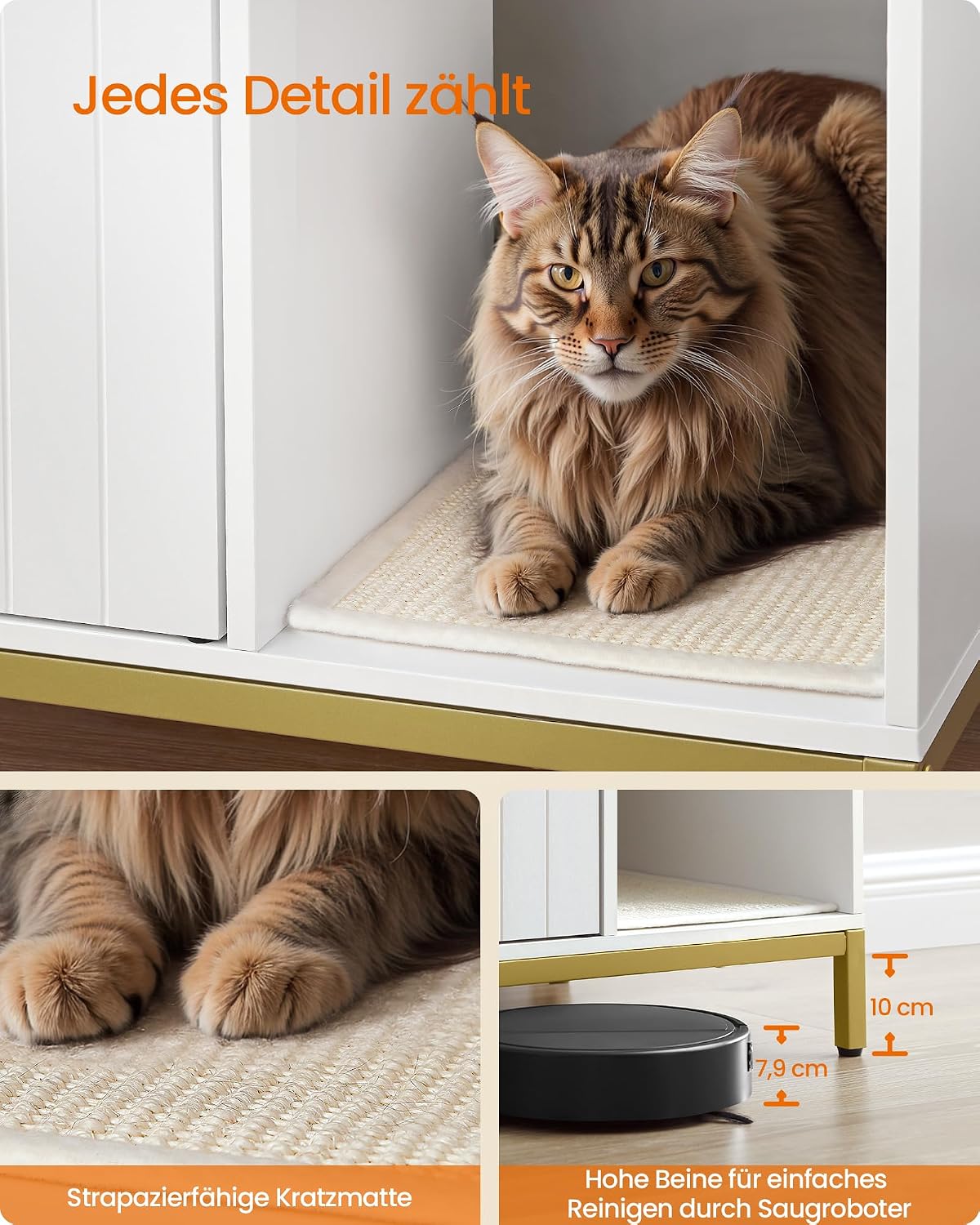 Detalle 2 de Feandrea Katzenklo-Schrank 90 cm 🐱