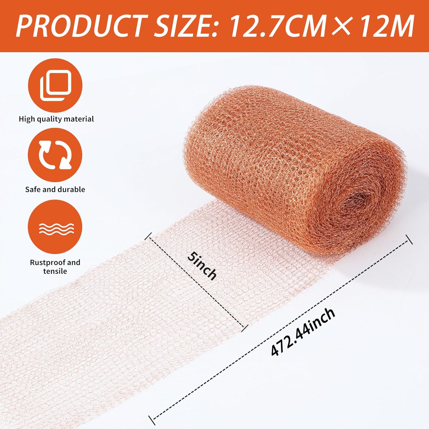 Thumbnail 6 de BUCOMTU Kupferband gegen Schnecken – Kupfernetz 12 m x 12,7 cm, 100% Kupferdraht
