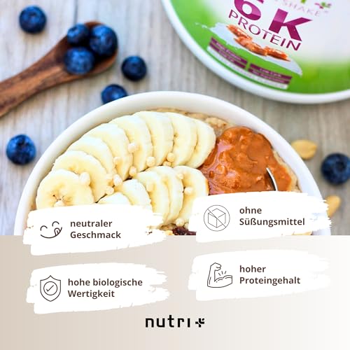 Detalle de Nutri + Protein Pulver Neutral 1 kg – 80% Eiweiß, zuckerfrei, fettfrei – Backprotein, ungesüßt, natürlich