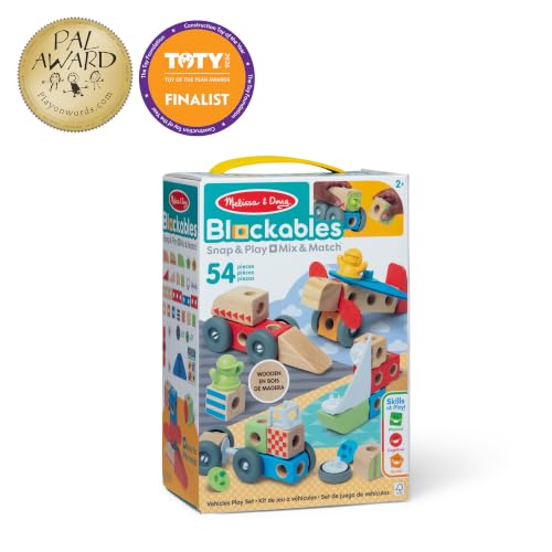 Thumbnail 2 de Melissa & Doug Blockables Snap And Play – Vehicles: 54 Wooden Building Blocks for Creative Play