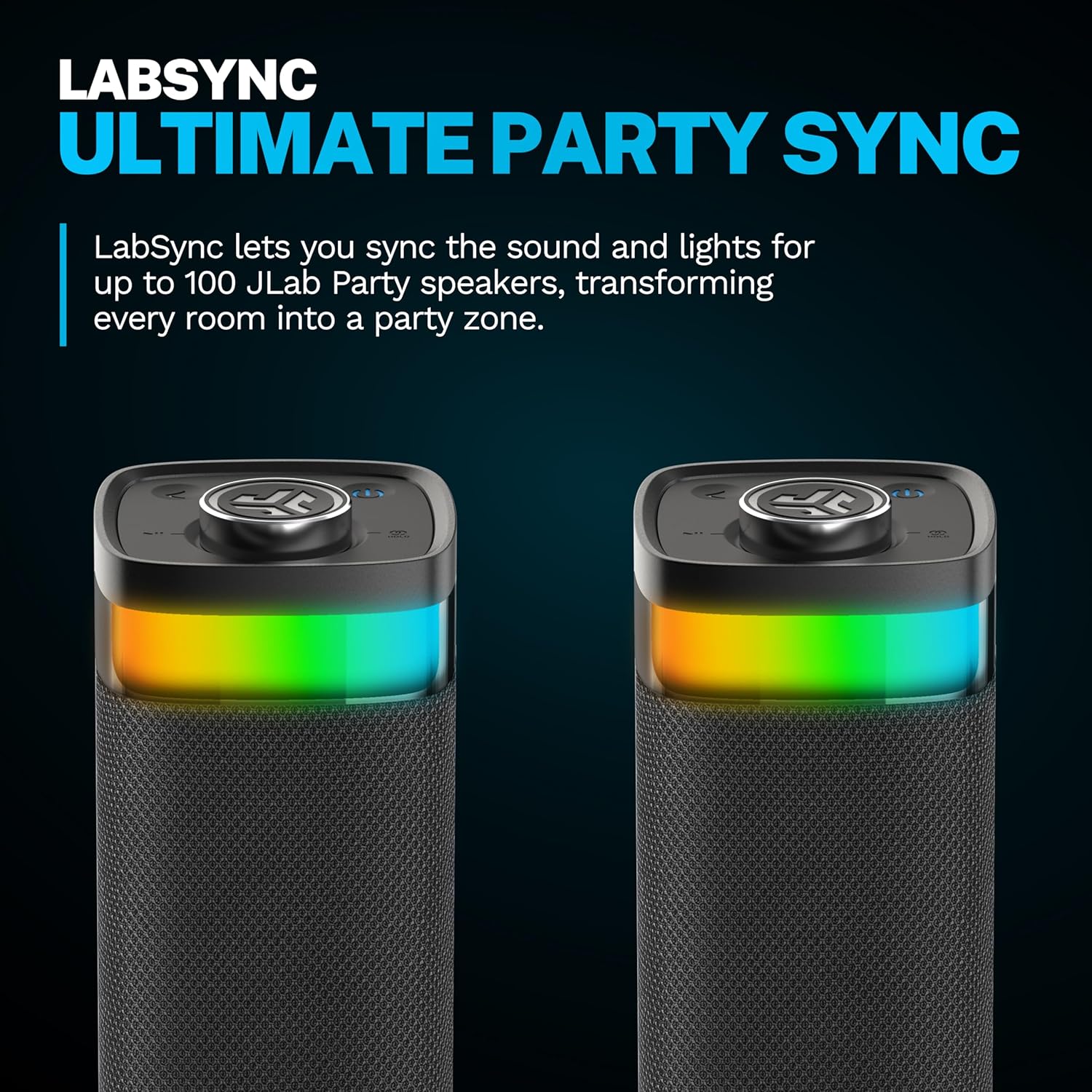 Thumbnail 3 de JLab JBuds Party tragbarer Bluetooth-Lautsprecher (IP56, 30 W, RGB, bis 12+ Std. Akku)