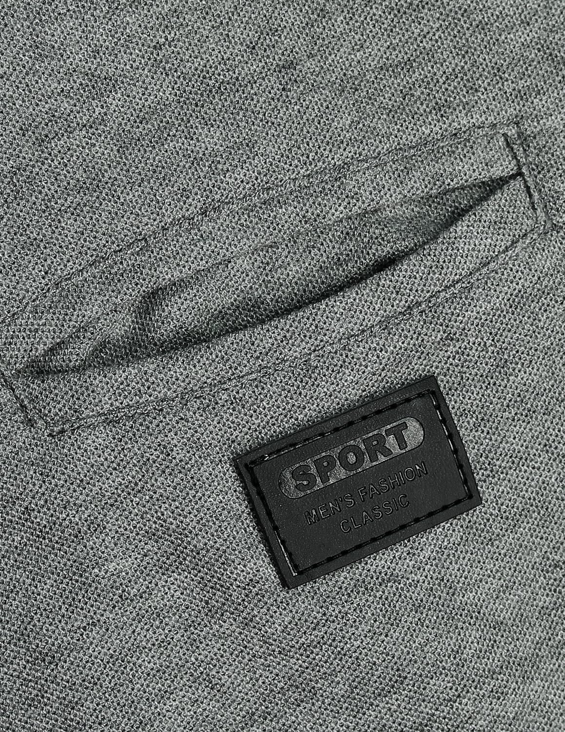 Detalle de LIUPMWE Poloshirt Herren Kurzarm Golf mit Tasche – Baumwolle, Kontrast-Ausschnitt