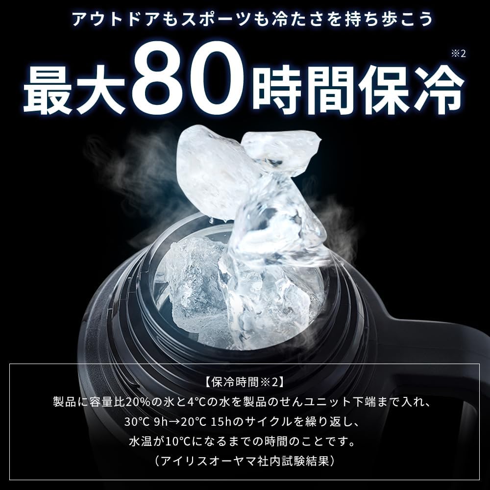 Detalle de アイリスオーヤマ HUGEL マグボトル 1900ml・6層構造・最大80時間保冷