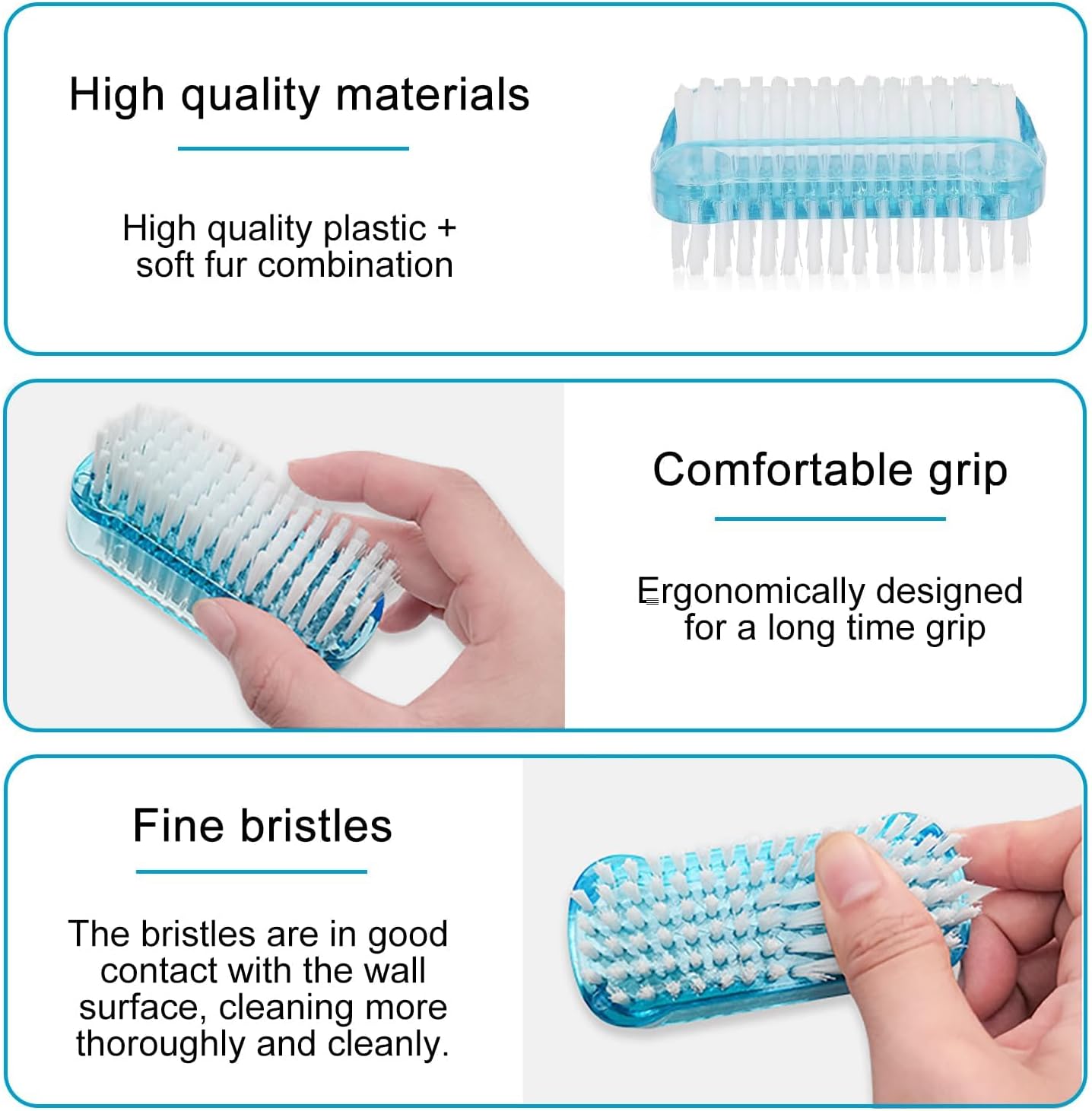 Detalle de zoerbufan 4 Pcs Double Sided Nail Brush Set with Handles