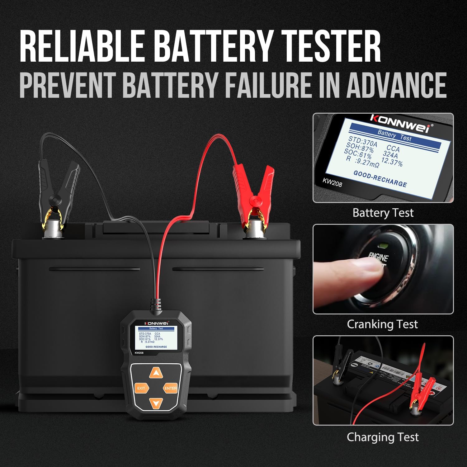 Thumbnail 3 de KONNWEI KW208 12V Battery Tester