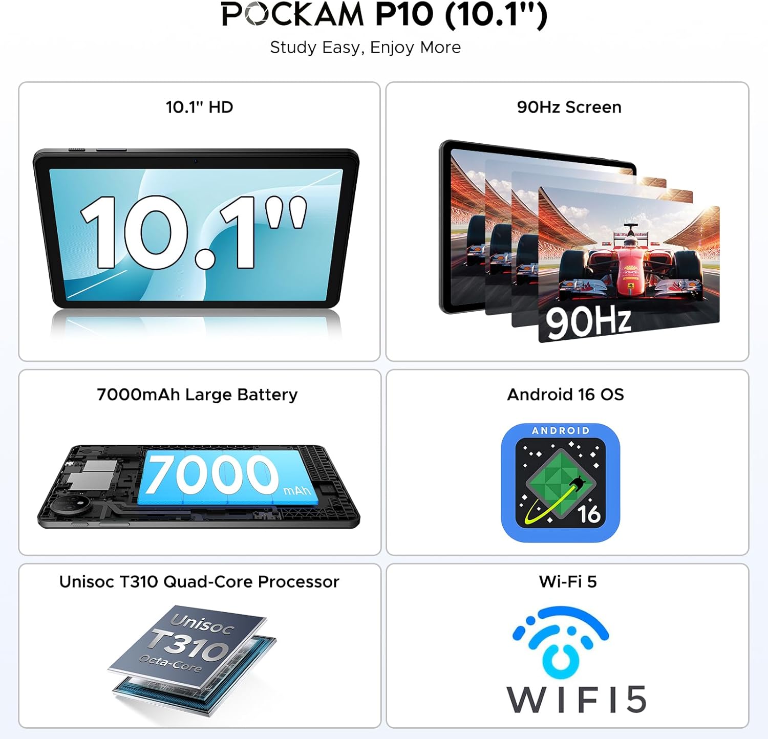 Thumbnail 1 de POPUX P10 10.1-inch Tablet with Keyboard, Pen and Case
