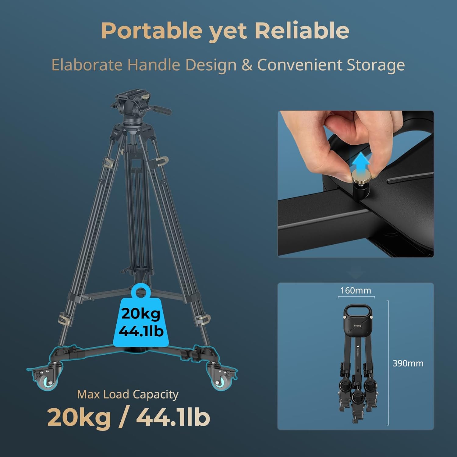 Thumbnail 2 de SMALLRIG 5020 Tripod Dolly 20 kg