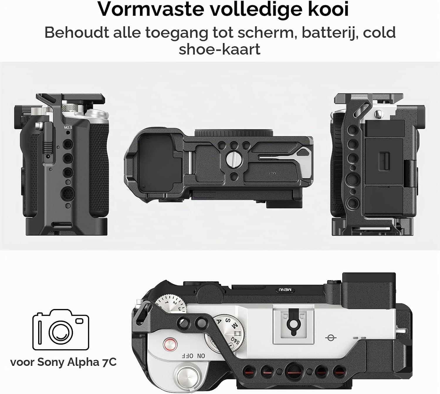 Detalle de SMALLRIG 3081B camerakooi voor Sony A7C met Arca-Swiss en coldshoe