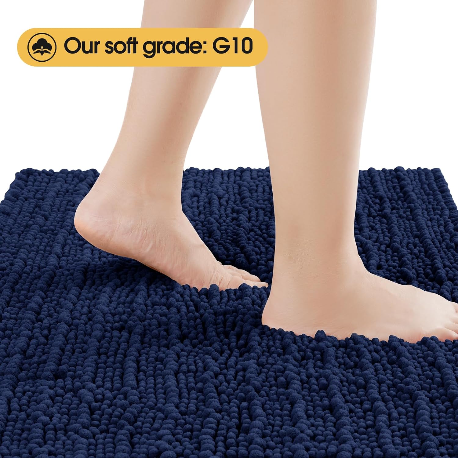 Detalle de ACCUMTEK Upgrade Extra Large Navy Blue 3-Piece Bath Rug Set