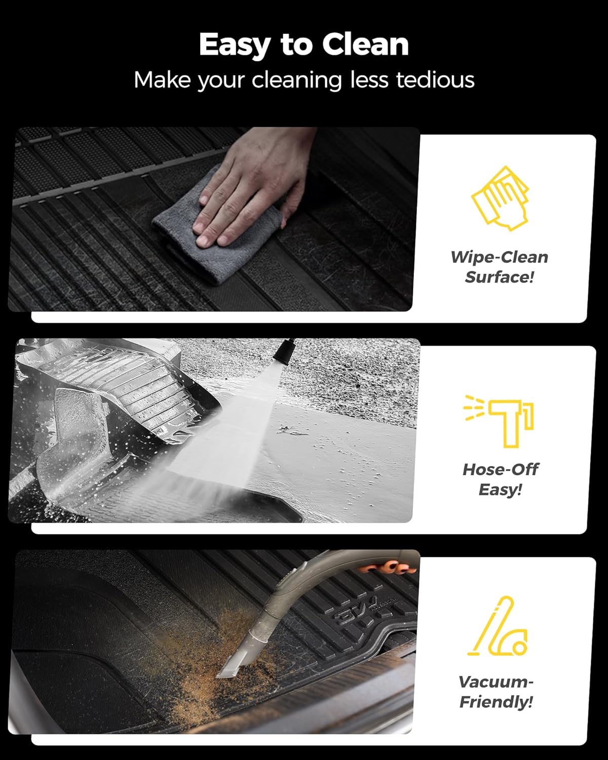 Thumbnail 3 de 3W Cargo Liner + Backrest Mats (TPE) for 2021-2026 Chevrolet Suburban / Yukon XL (only) / Escalade ESV (only)