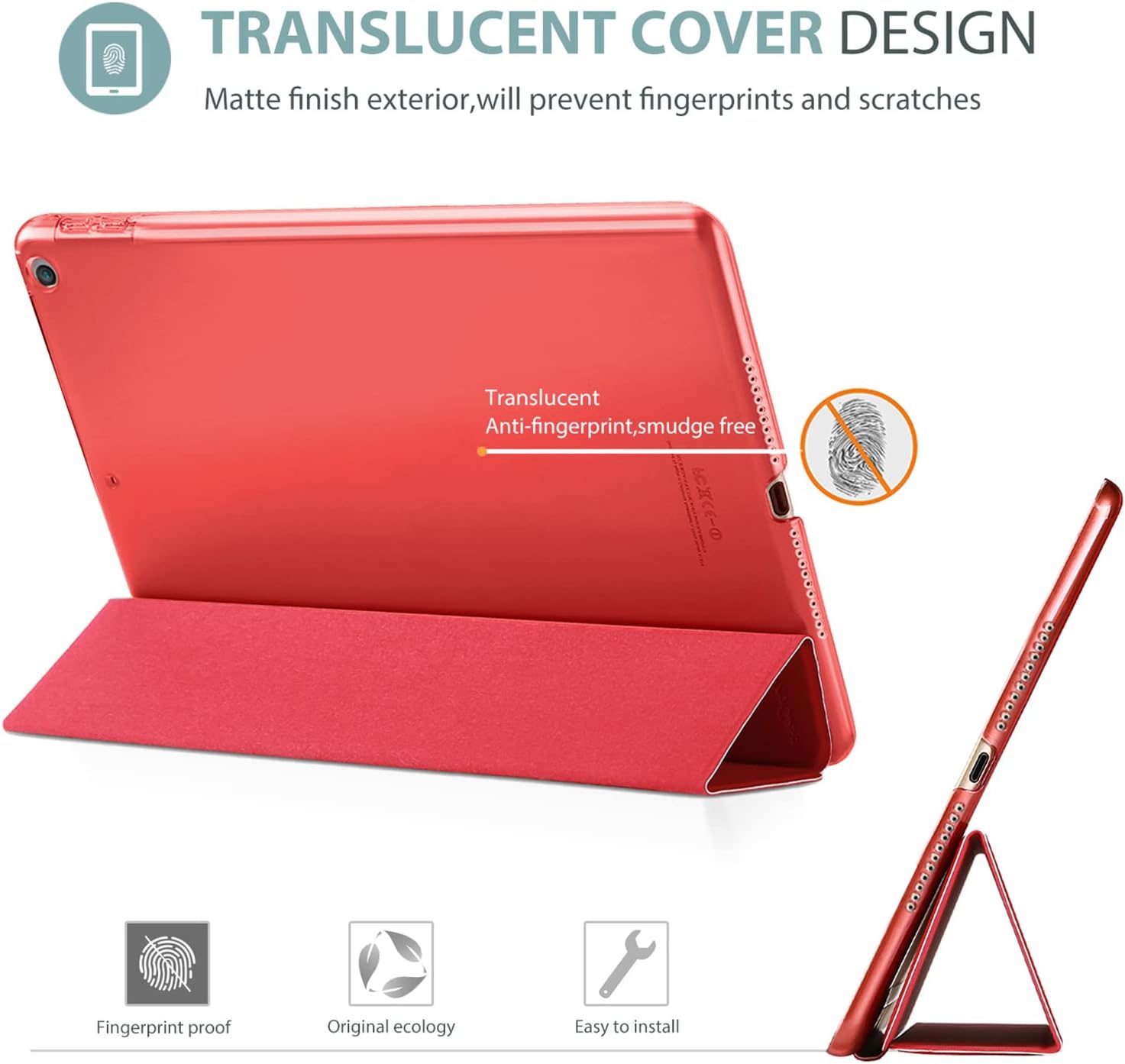 Thumbnail 3 de ProCase Schutzhülle für iPad 9,7 Zoll (6. Gen. 2018 / 5. Gen. 2017) Smart Cover – Rot, passend für A1893/A1954/A1822/A1823