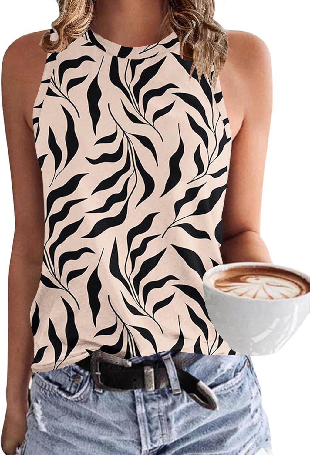 Thumbnail 6 de WNEEDU Damen Tank Top mit Rundhalsausschnitt – ärmellos, basic Sommer-Tops