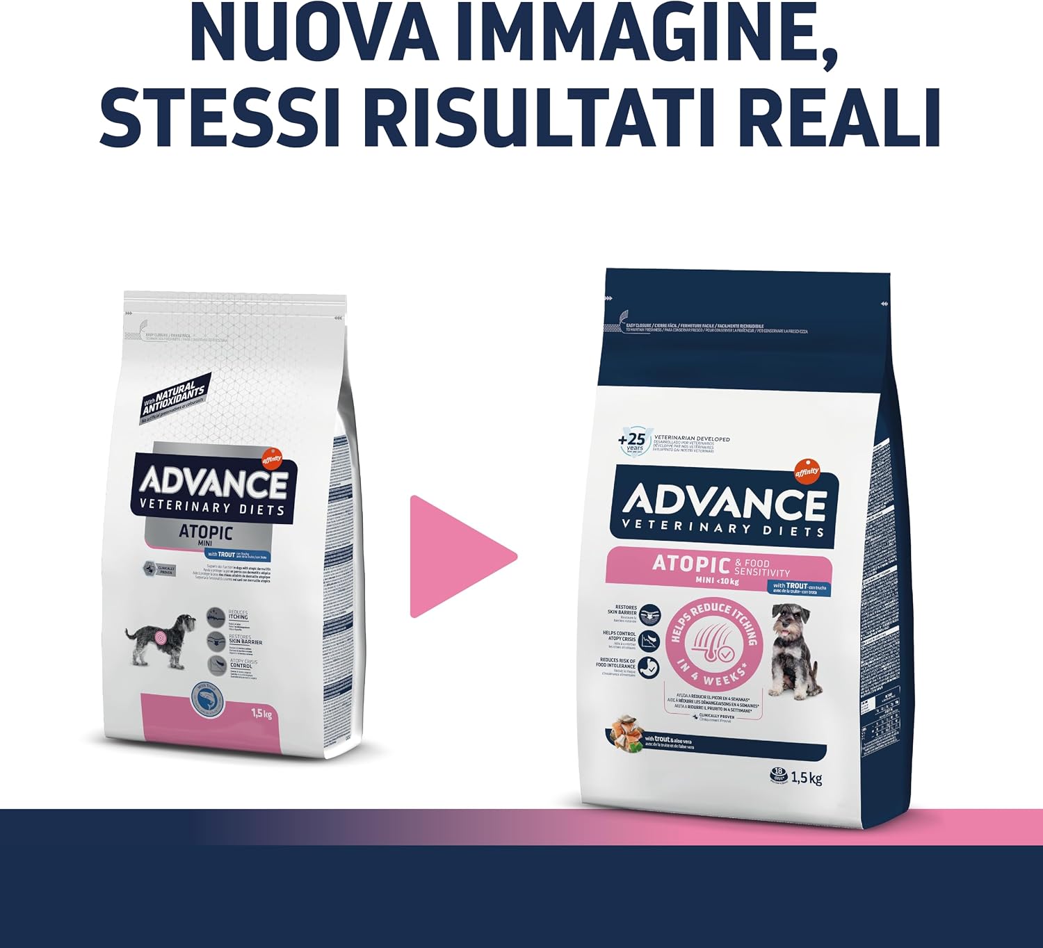 Detalle de Advance Veterinary Diets Atopic Mini con Trota e Patate – Crocchette dietetiche per cani di piccola taglia