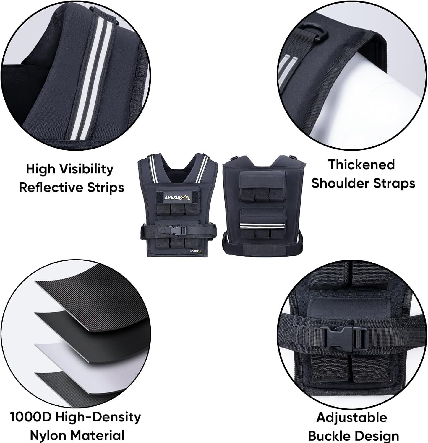 Thumbnail 5 de APEXUP Adjustable Weighted Vest 20 lbs 🏋