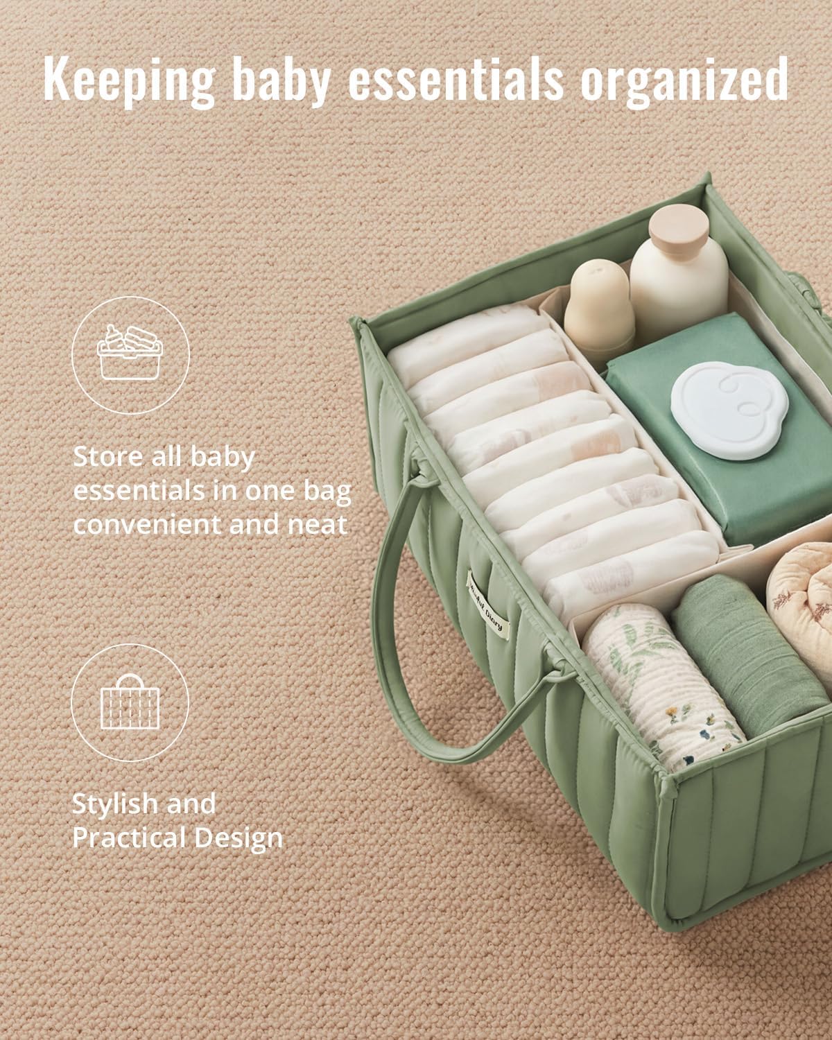 Thumbnail 2 de Blissful Diary Baby Diaper Caddy Organizer