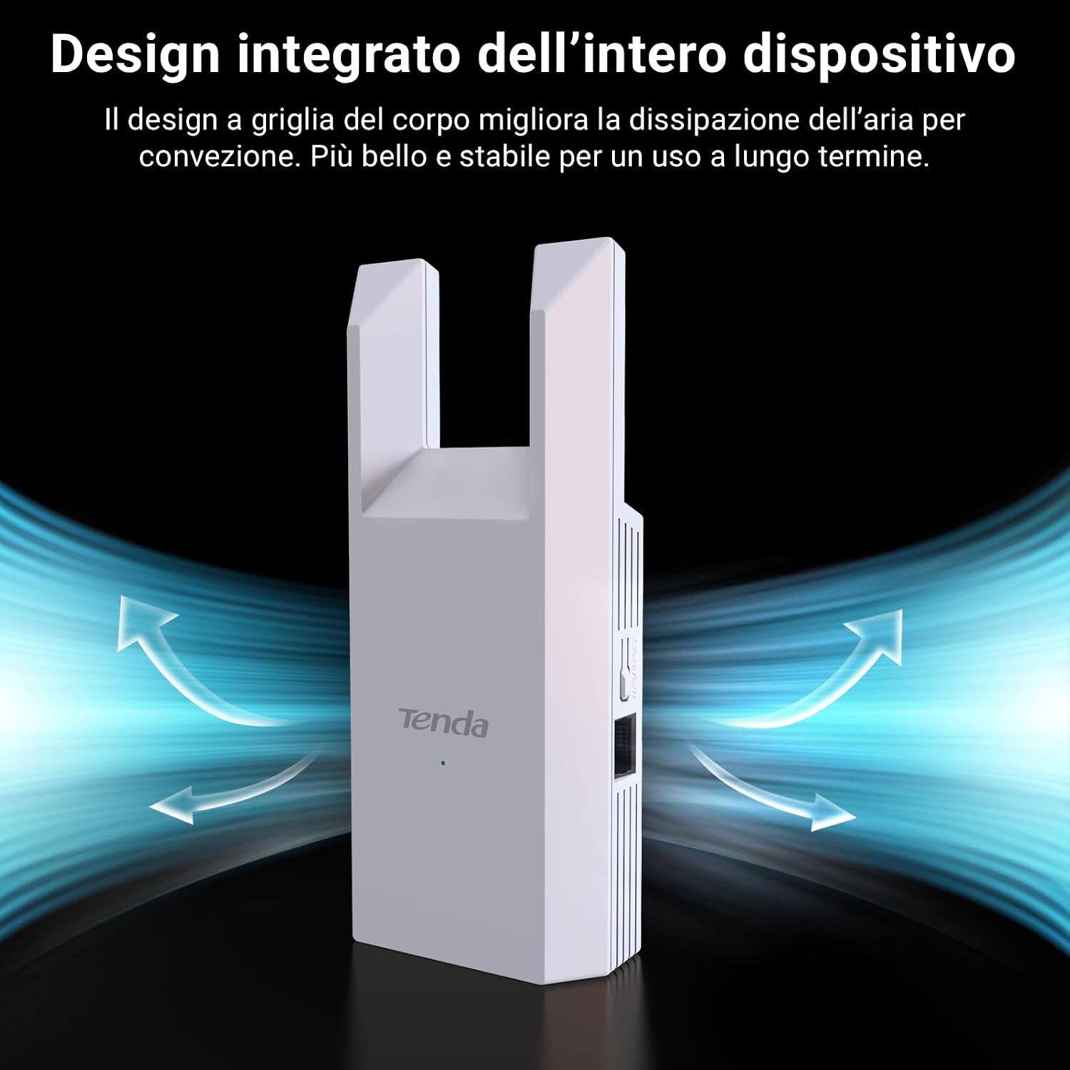 Detalle de Tenda Ripetitore WiFi Extender e Access Point 300 Mbps – Bianco (A9)